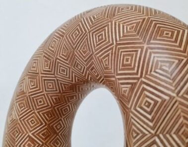 Woodturning Project High class Patterned Plywood Torus No use of color only natural wooden colors used